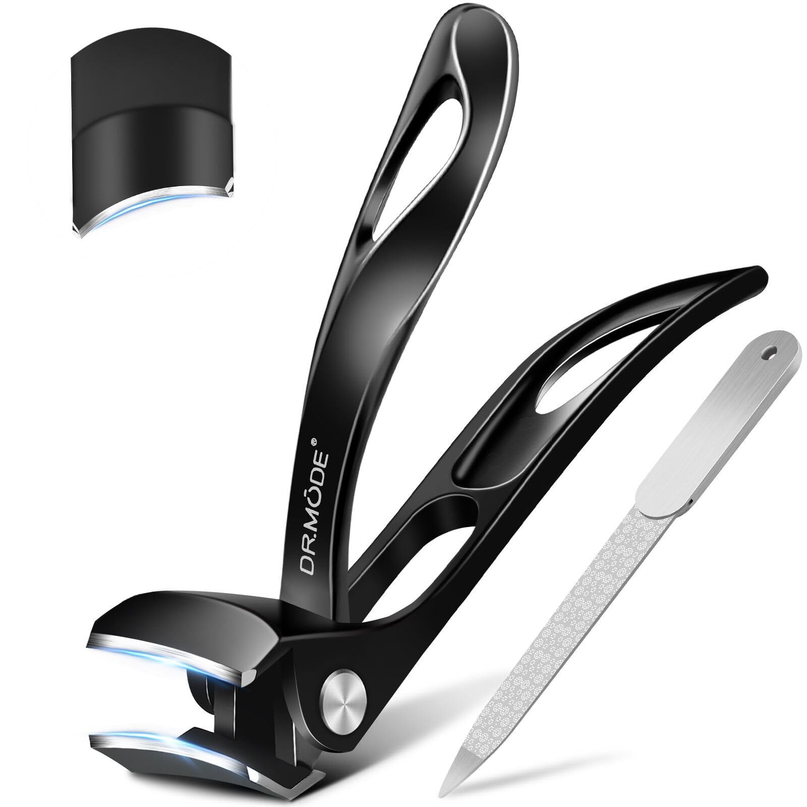Angled Head Toe Nail Clippers for Thick Nails for Seniors, Slanted Large Toenail Clippers for Men with Wide Jaw, Heavy Duty Sharp Edgy Fingernail Clipper with Long Handle