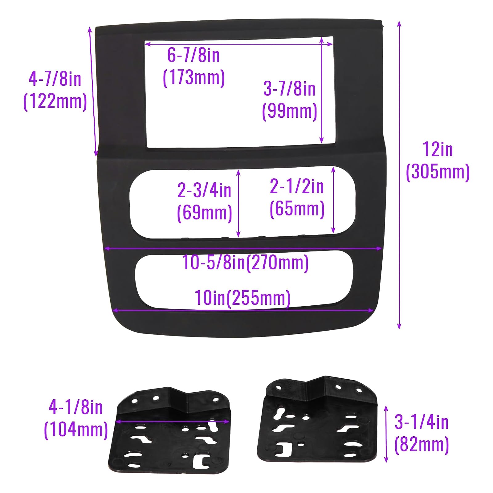 Double DIN Stereo Dash Installation Kit Without Wiring