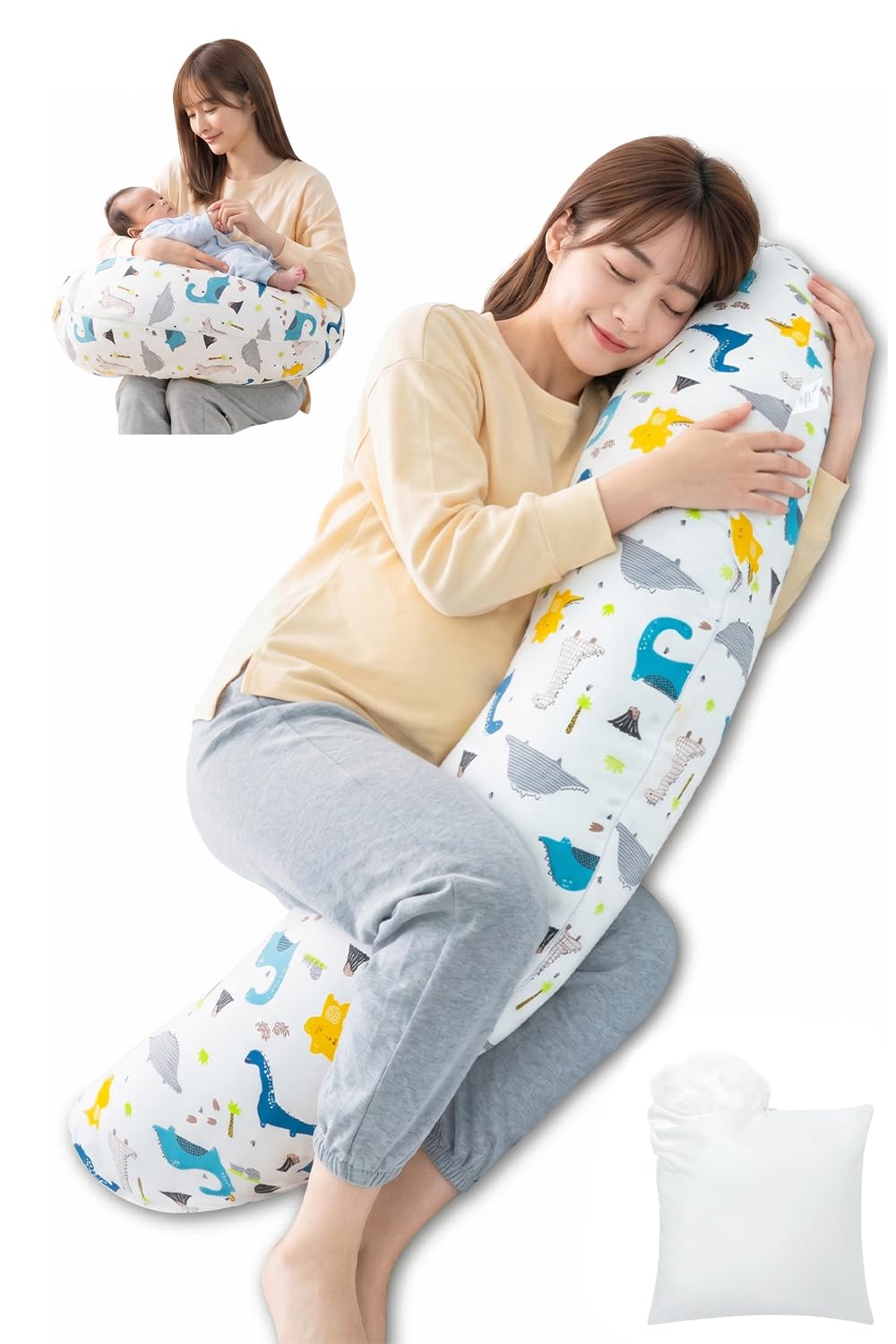 オーガニックコットン妊娠枕　C型　緑 Amazon｜Genki life 抱き枕 だきまくら 妊婦 授乳クッション 補充綿