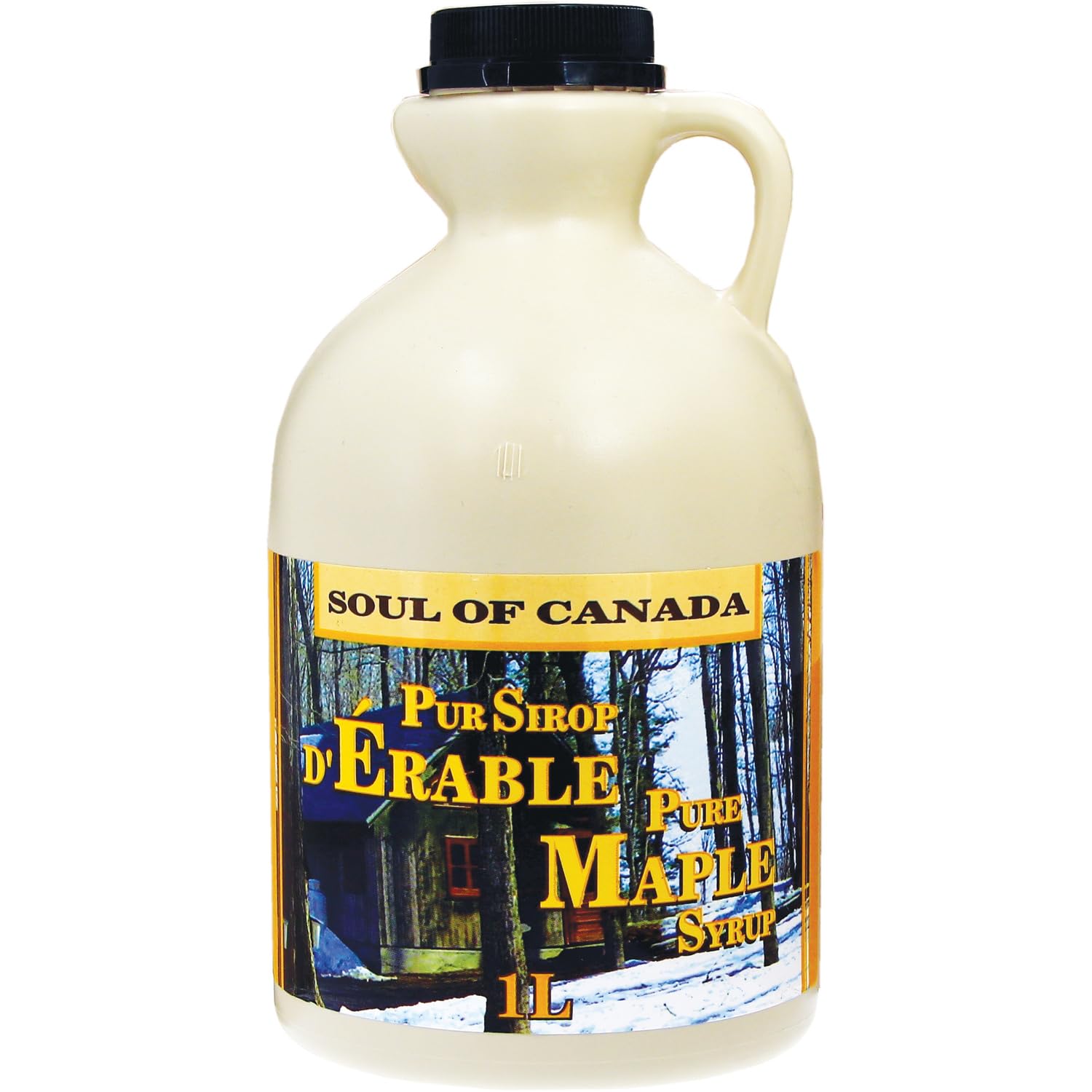SOUL OF CANADA Sirop d'Érable Pur Canadien - Bidon 1 Litre (1,3 kg) - Saveur Authentique pour Petit Déjeuner et Desserts - Contenant en Plastique avec Bouchon à Visser