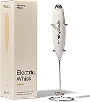 Vista 1 de Batidor eléctrico de matcha Alternativa al batidor de bambú tradicional - Espumador eléctrico con soporte protector de encimera de cocina