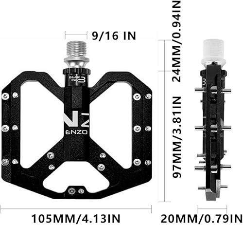 Miniatura 3 de CMUNDLJQ 3 rodamientos pedales de bicicleta de montaña de metal de aluminio colorido 18 pines para 916 MTB BMX adulto ENZO