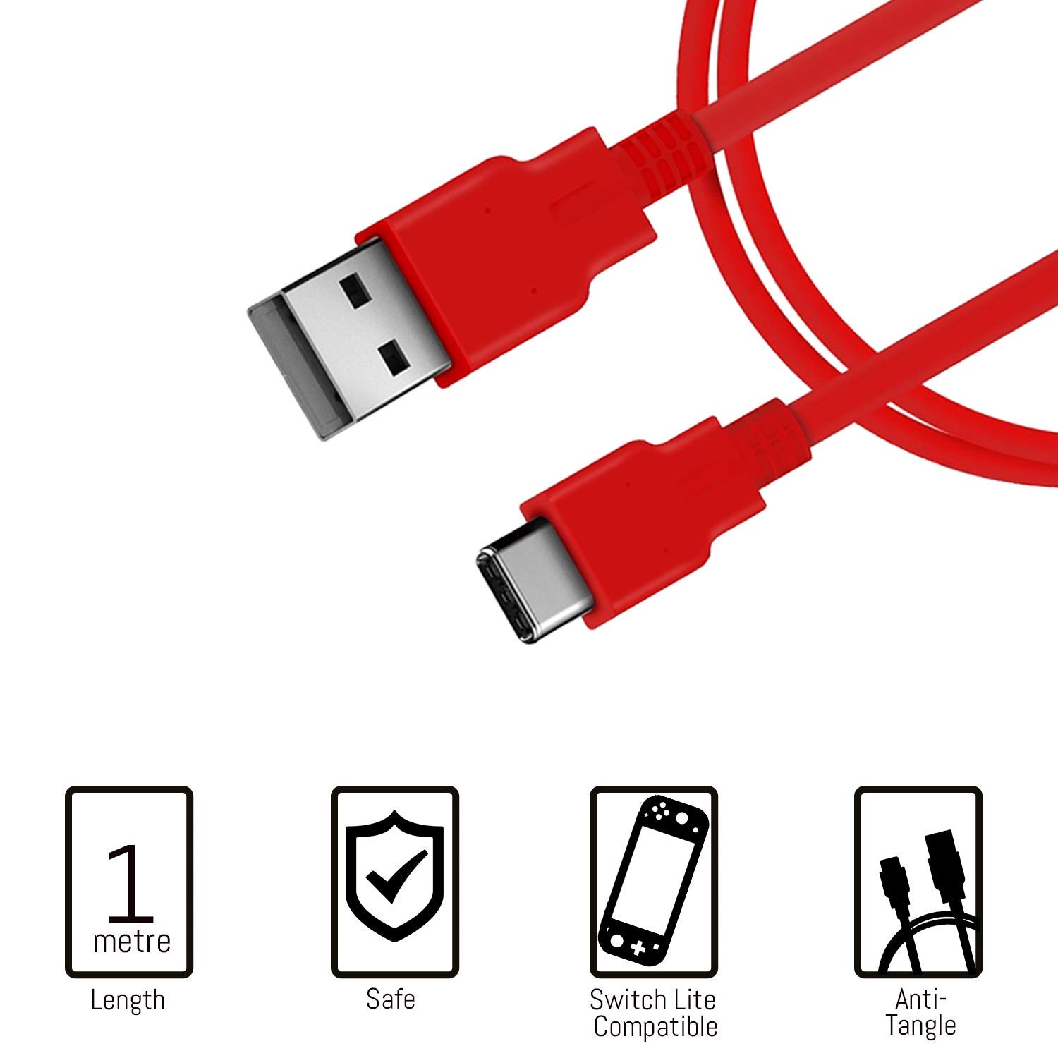 Kit Accessori per Nintendo Switch Lite - Include: Custodia e Pellicola Protettiva Switch Lite, Grip Case Cover, Cavo USB, Cuffie, e Altri Accessori Switch Lite - Rosso