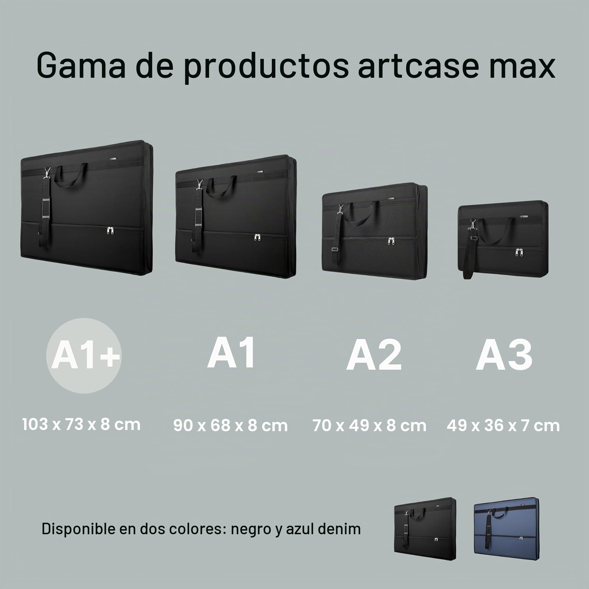 Le'arte Artcase A1+ XXL - Carpeta de dibujo (103 x 73 x 8 cm, resistente al agua), color negro
