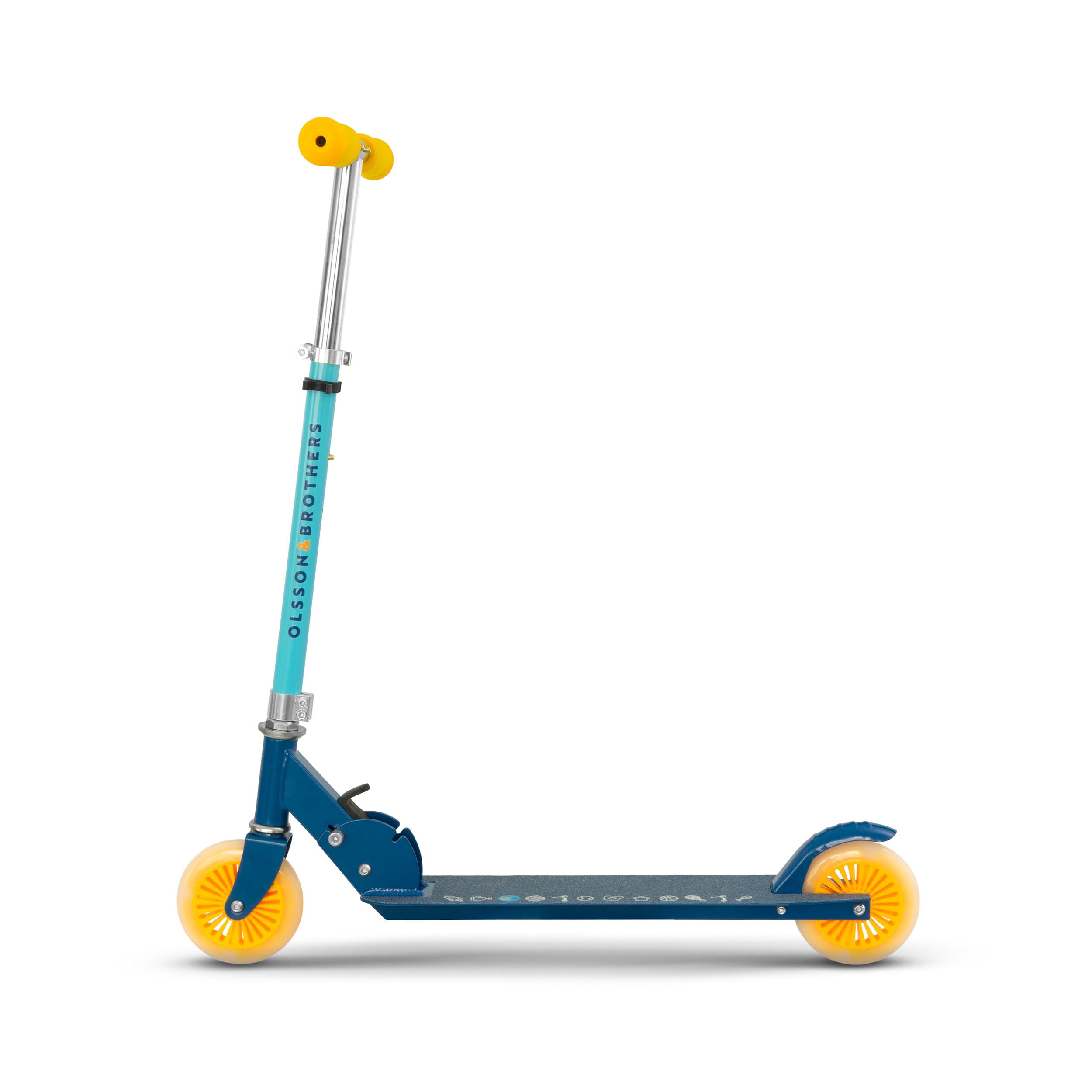 Patinete Niño con Luces LED OLSSON Rocket - Manillar Altura Regulable (70-87cm) con Giro 360º - Ruedas PU 120mm con Luces LED - Rodamientos ABEC 7 - Freno Trasero - Plegable