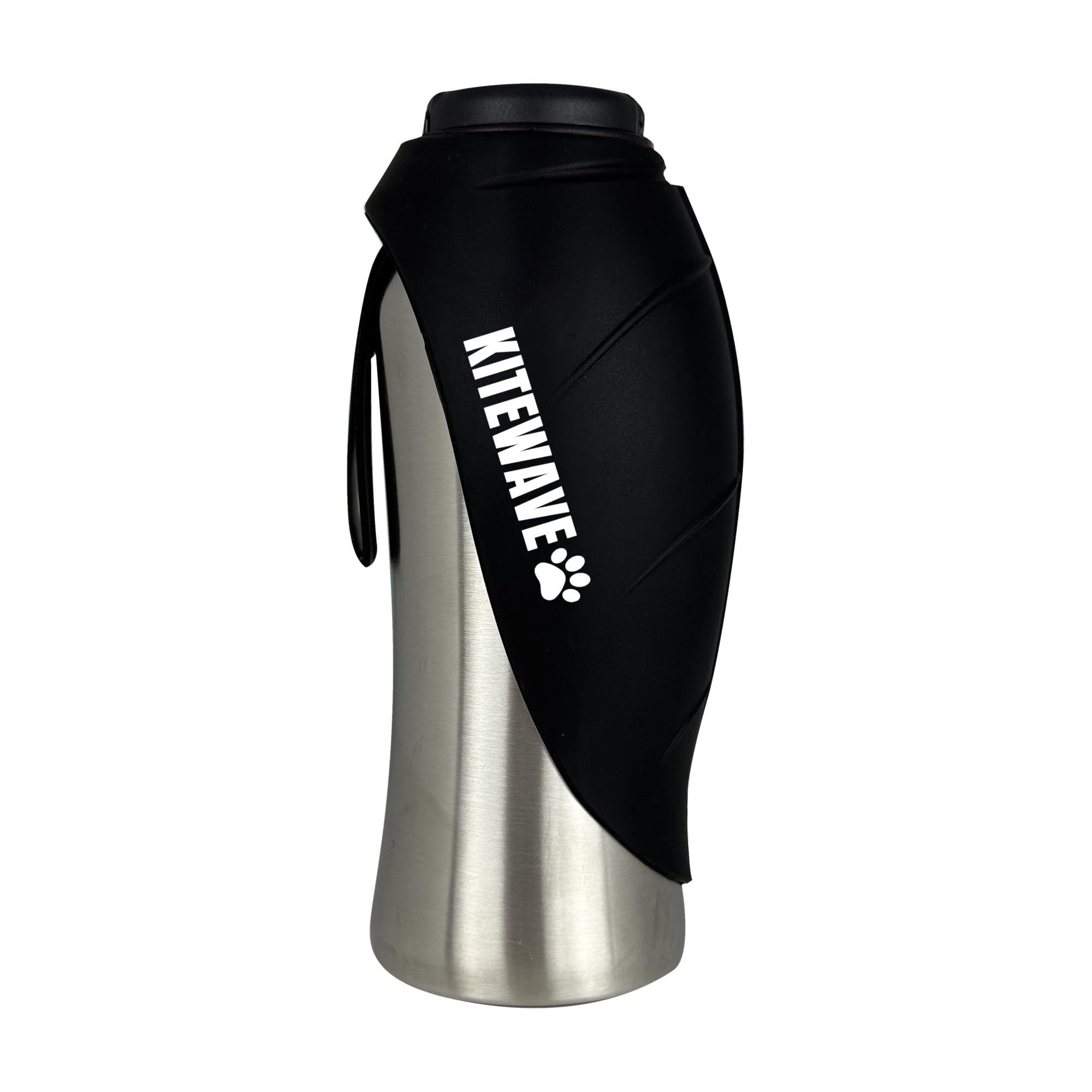 Portable Dog Water Bottle, 27 oz Stainless Steel Pet Bottle with Flip-Up Leaf Bowl, Leakp…