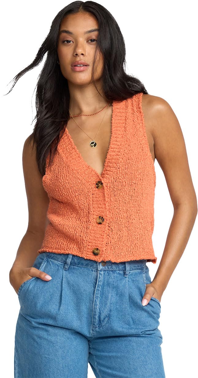 Billabong - Womens Gia Tank Sweater Color Sunset Size Medium