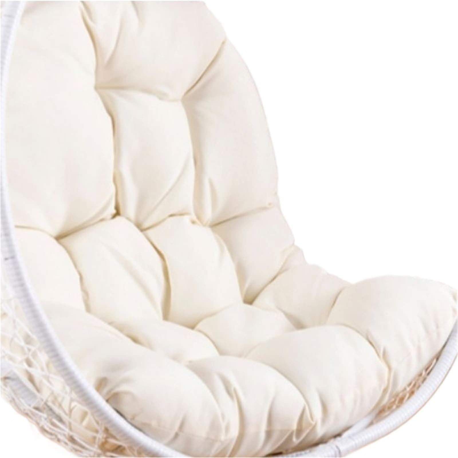 SHBHWS Egg Chair Cushion Outdoor Hanging Hammock Swing Chairs Cushions Pads U-Shaped Thickened For for Garden Chairs(White)