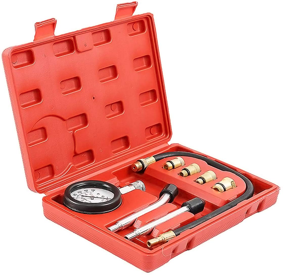 Tester Compressione Motore Benzina Manometro Compressione Cilindri Kit Prova Compressione Benzina Motori 0-20bar/0-300psi Misuratore di Compressione