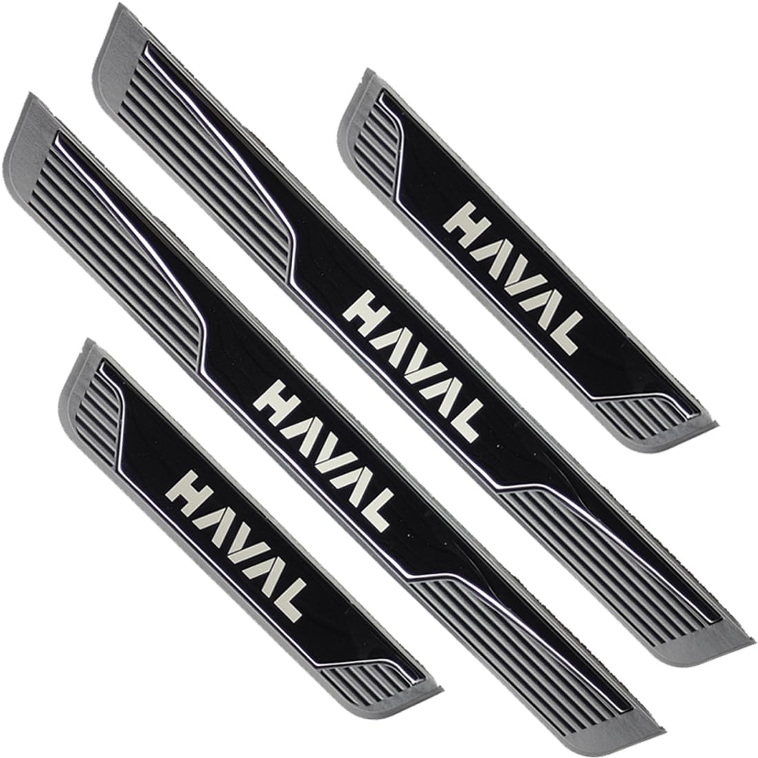 Stainless Door Sill Protector Kick Plate Entry Guard Kit for GWM Haval Jolion H6 GT 2024 Interior Accessory (Black Haval)