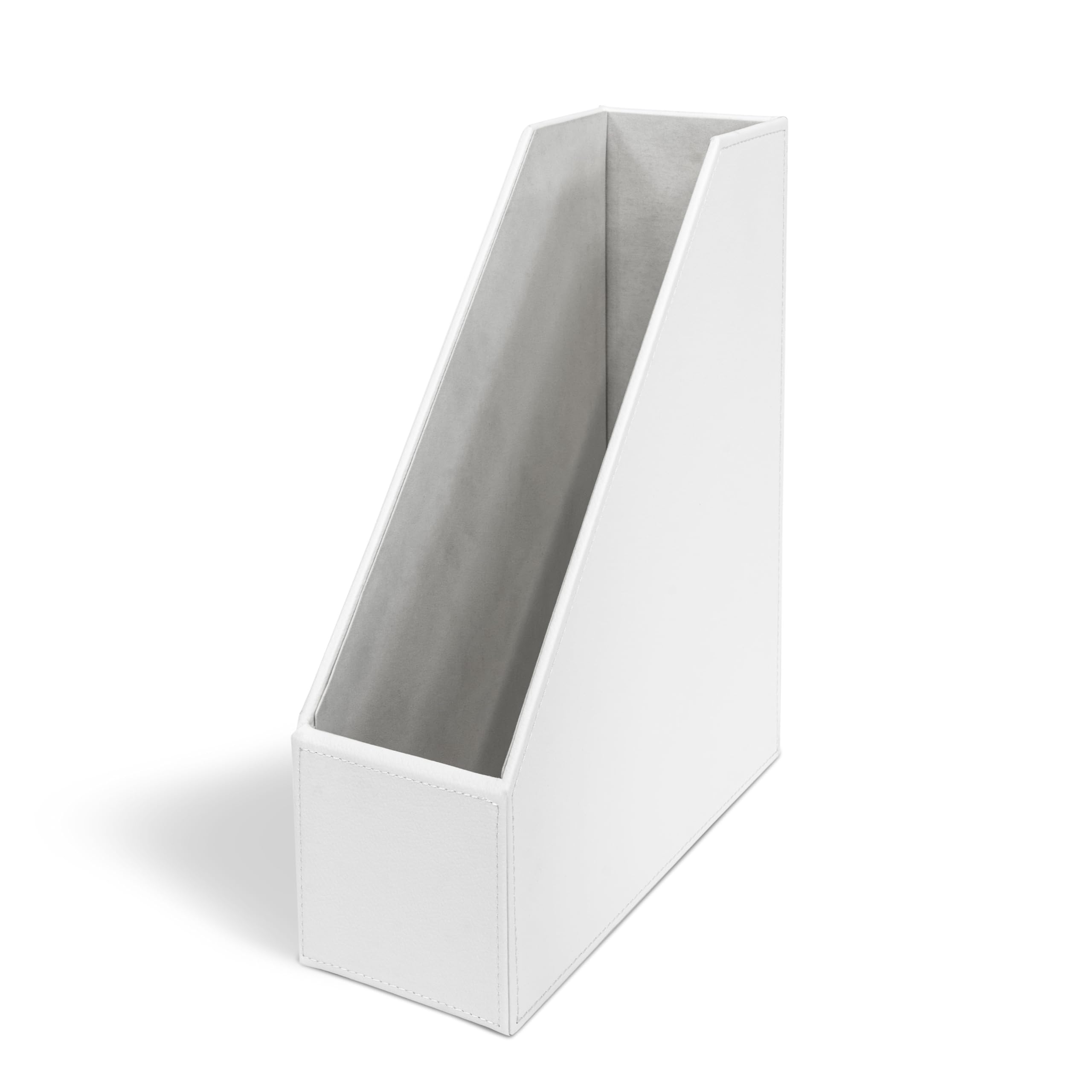 OSCO WPUMR1 Faux Leather Magazine Rack - White