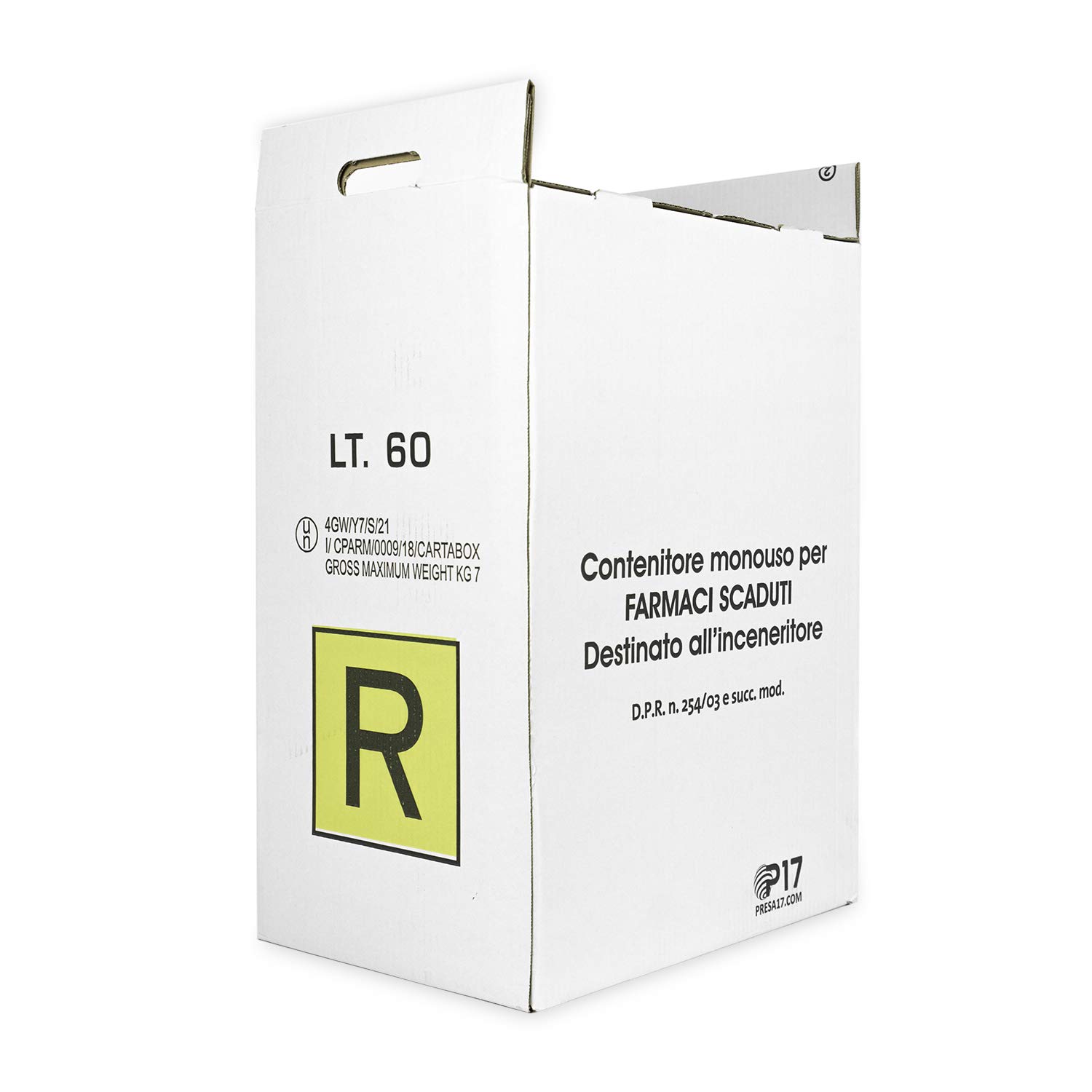 Portarifiuti farmaci scaduti set 5 pz contenitore monouso 60 Litri