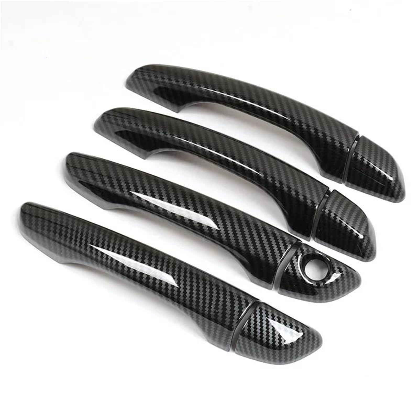 SLIMES Chrome Carbon Fiber Car Door Handle Cover Trim Sticker for Peugeot 408 308 308sw T9 2016-2022 Styling Accessories Protection(Chrome B)