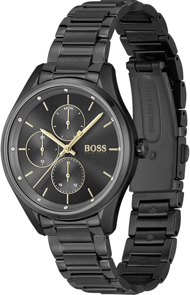 Boss Orologio Analogico Multifunzione al Quarzo da Donna con Cinturino in Acciaio Inossidabile Nero - 1502605 Boss Orologio Analogico Multifunzione al Quarzo da Donna con Cinturino in Acciaio Inossidabile Nero - 1502605