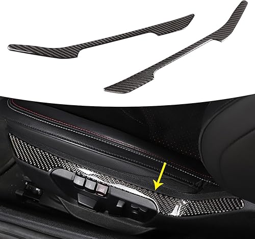 Adhesivo para interruptor de ajuste de asiento de automóvil, decoración de fibra de carbono suave real, apto para Toyota Supra GR A90 A91 MK5