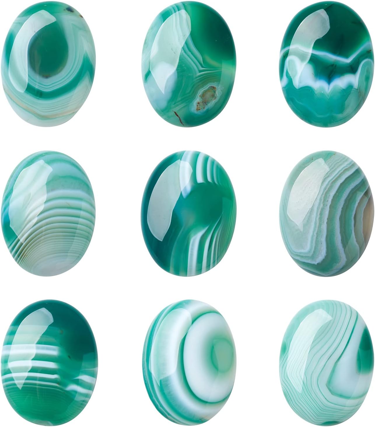 Crafans Flat Back Gemstone Oval Cabochons Natural Stone Cabochons Healing Power Stone Chakra Crystal for Crafts DIY Jewelry Making Supplies