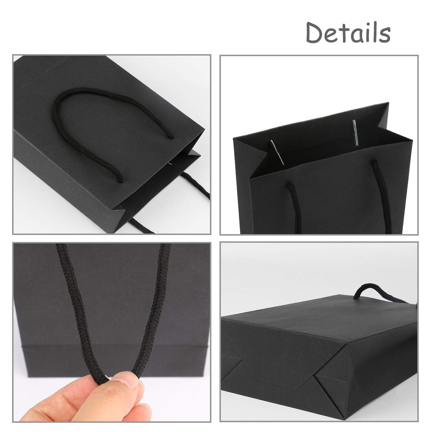 Qutuus White Paper Bags With Handles Bulk 100Pcs 8x4.5x10 White Gift Bags, Recyclable Kraft Paper Bags, Medium Paper Gift Bags For Shopping, Party Favor, Retail, Wedding - View #10