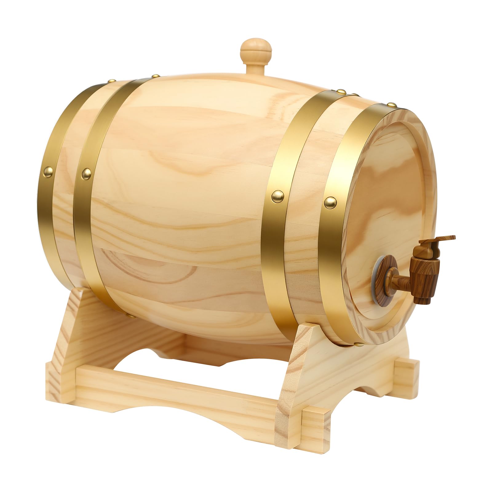 5 Liter Whiskyfass, Eichenfass mit Holzständer, Stöpsel und Zapfhahn