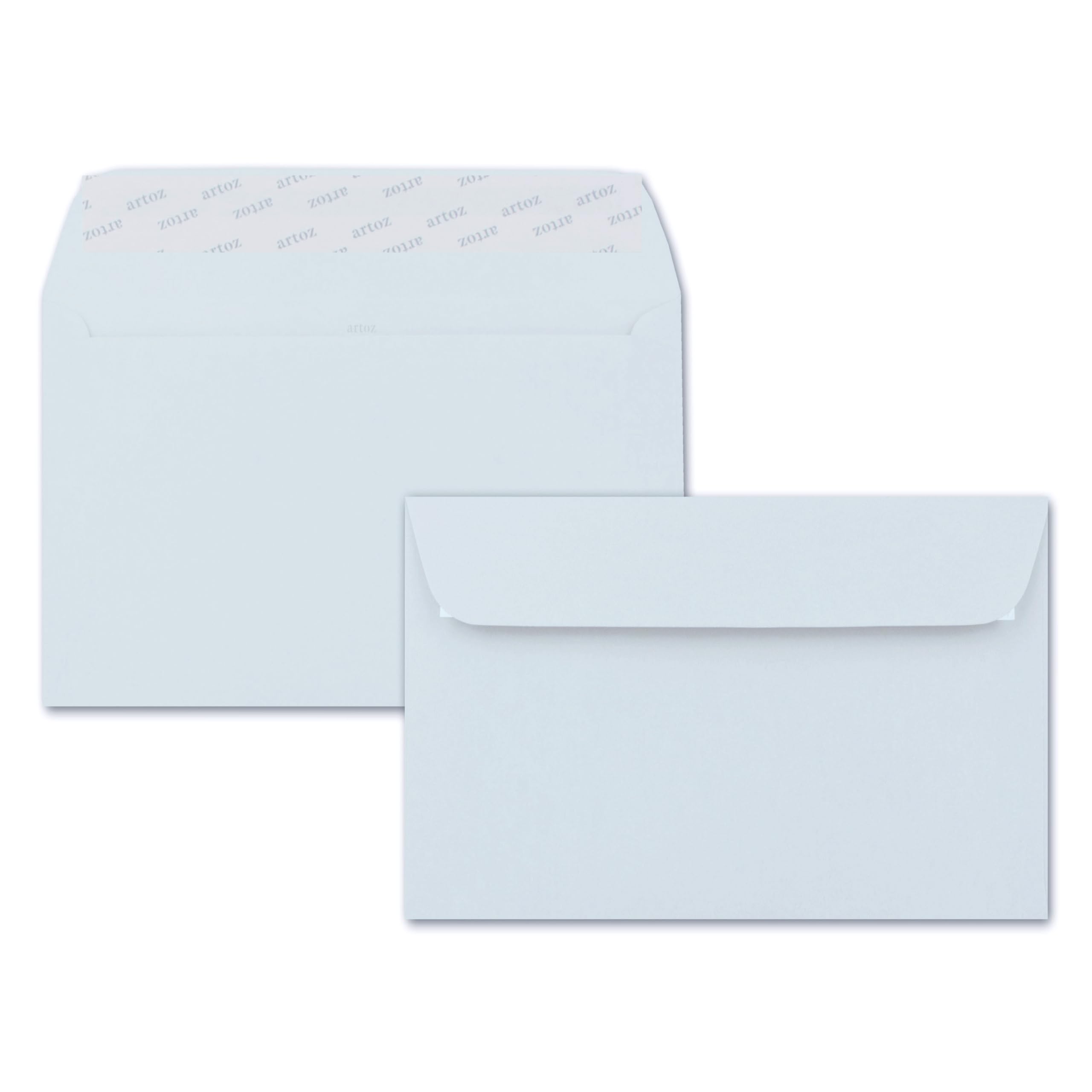 ARTOZ Floretta Lot de 150 enveloppes format C6 - Bleu clair - 16,2 x 11,4 cm - 92 g/m² - Papier pastel