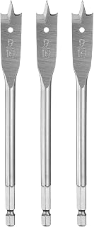 HARFINGTON 3Pcs Spade Drill Bit 9/16" Paddle Flat Bits Wood Hole Cutter with Quick Change 1/4 Inch Hex Shank for Woodworking Fiberglass, Silver Tone