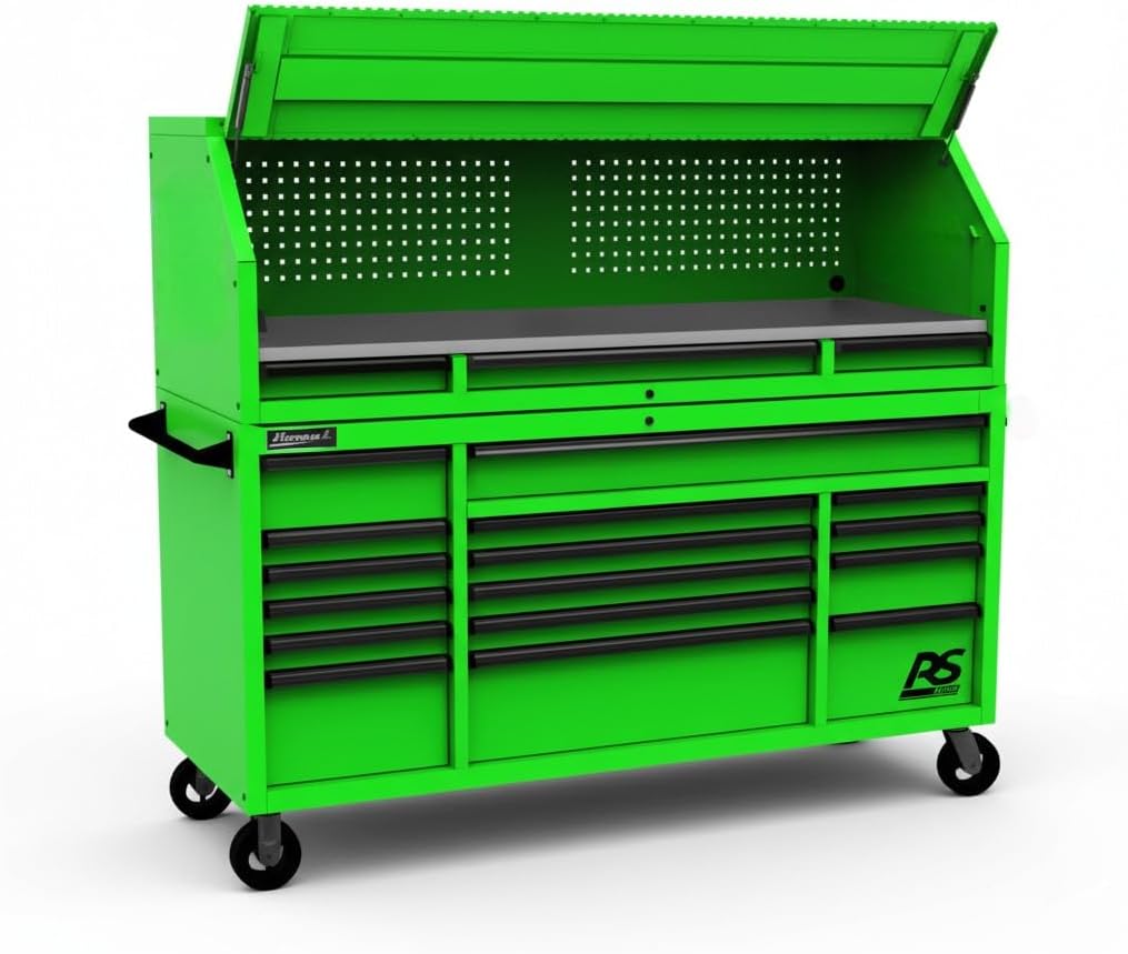 Homak 72" RS Pro Combo Rolling Hutch and top Chest (ToolChest, Grey)