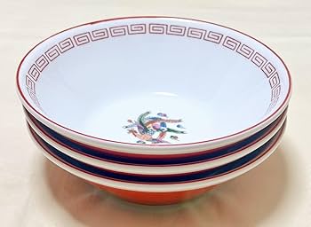 Amazon.co.jp: 長峰陶苑 鳳凰図 ラーメン鉢 中華丼3客 中華食器
