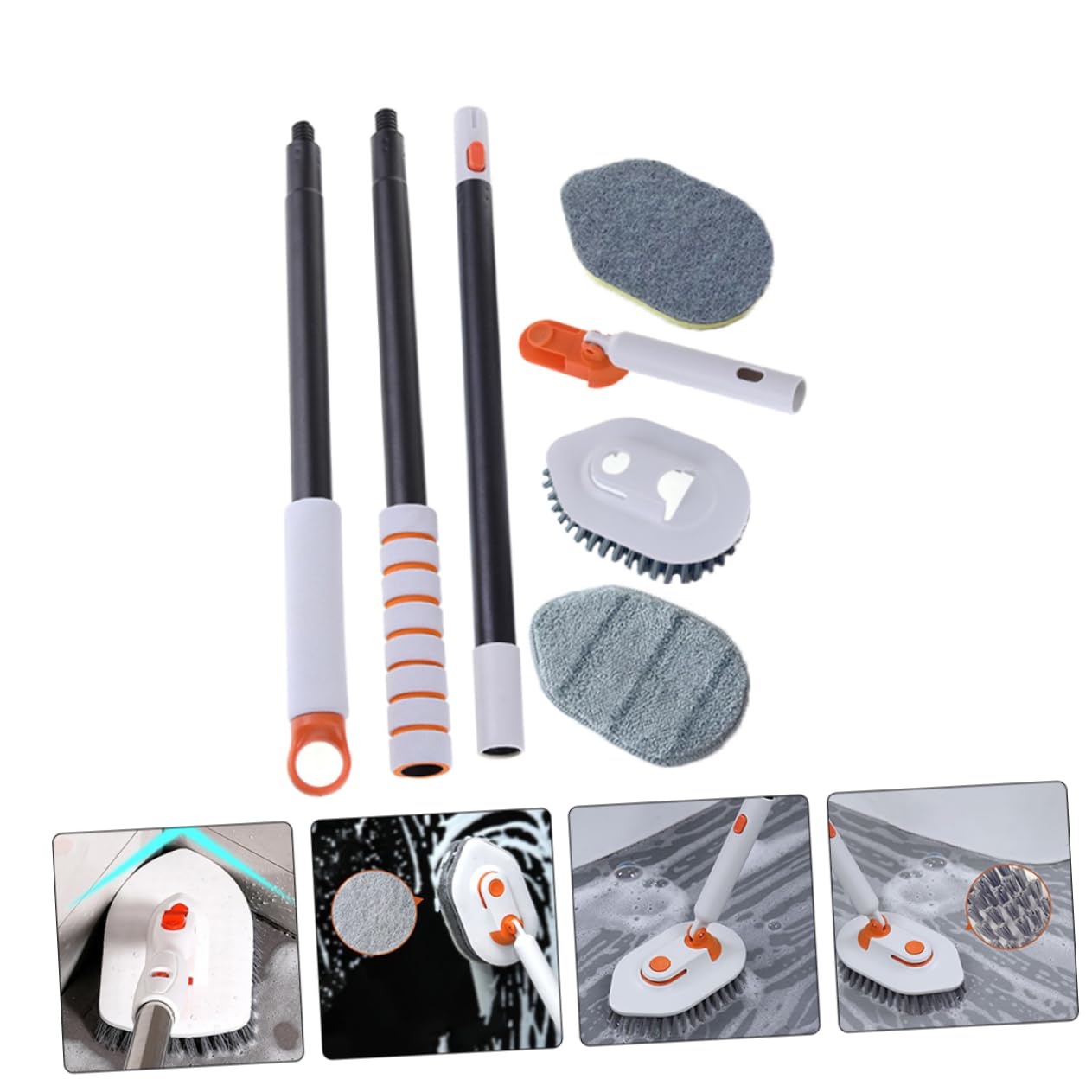 Beaupretty Cepillo para Fregar Suelo y De Baño Mango Extensible para Lechada Fácil Limpieza