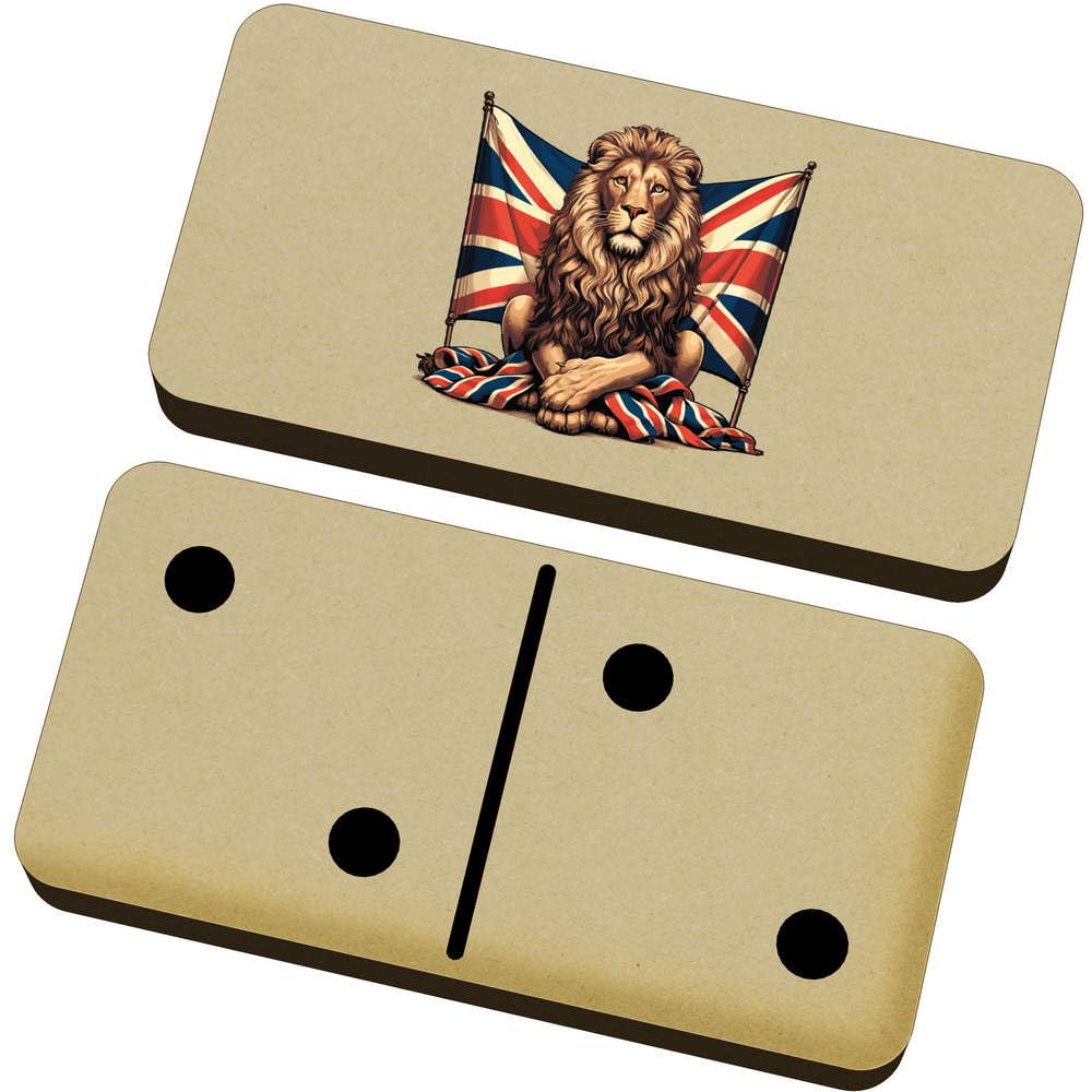 Azeeda 'Proud Lion & Union Jack' Domino Set with Box (DM00050987)
