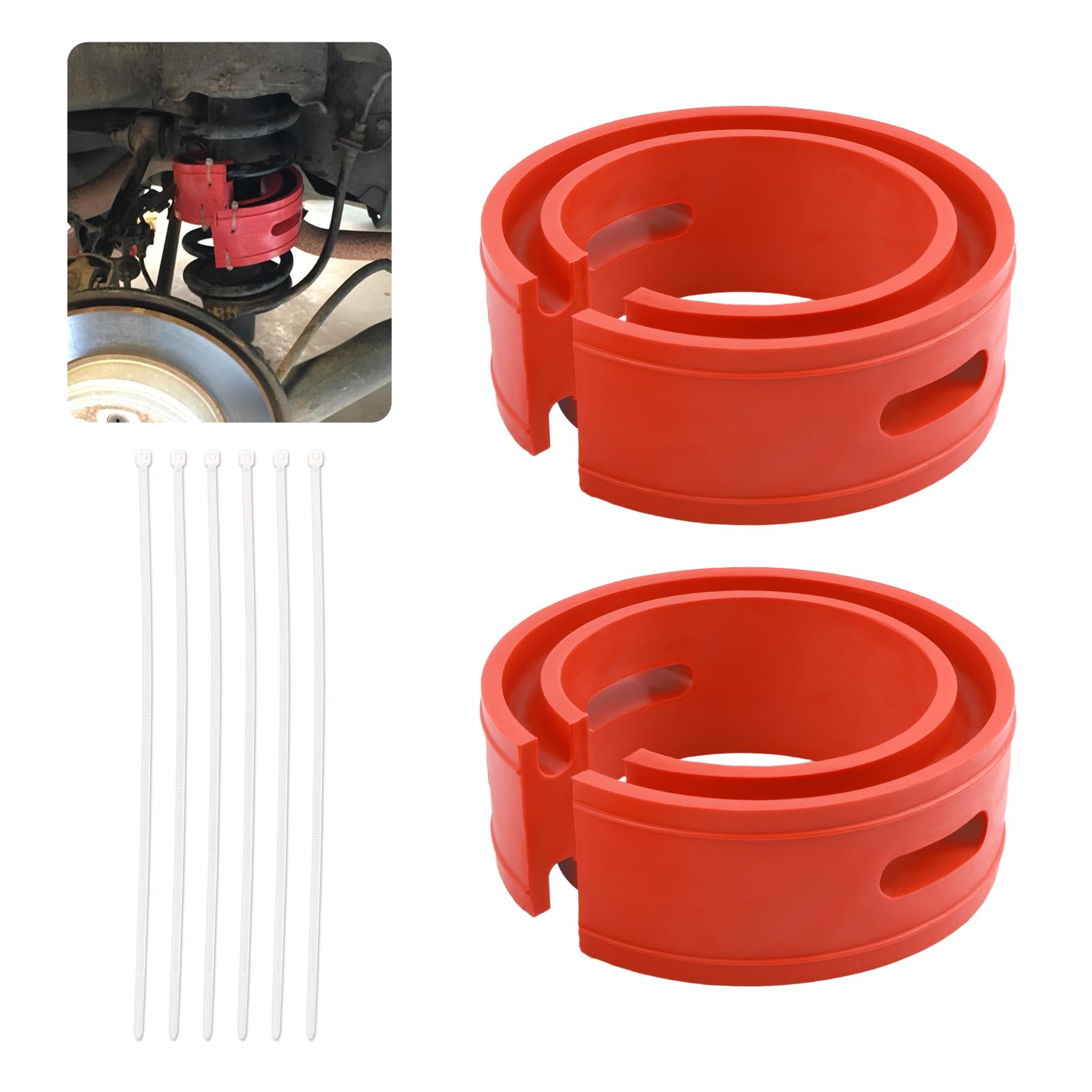 Photo 1 of 2PCS Heavy Duty Coil Spring Spacers B Type,Universal Rear Coil Springs Spacer for Enhancing Spring Rate with 1.45''-1.65" Spacing,Professional Automotive Rear Springs Booster