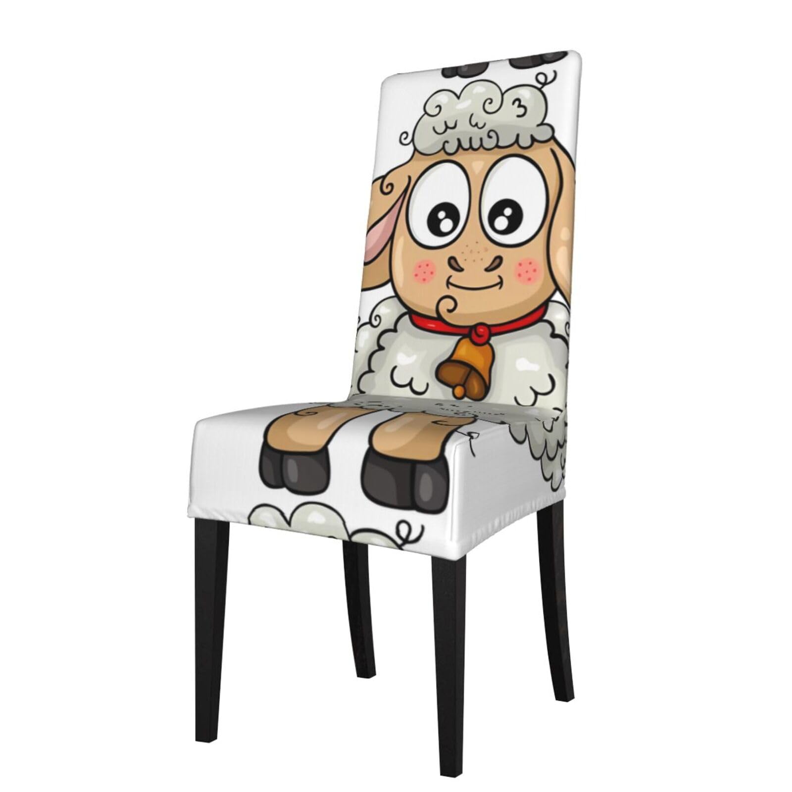 YYHHAOFA Lamb Prints Protection Cover for Dining Chair - Stretch Slipcovers, Easy Refresh for Your Dining Room & Event Decor