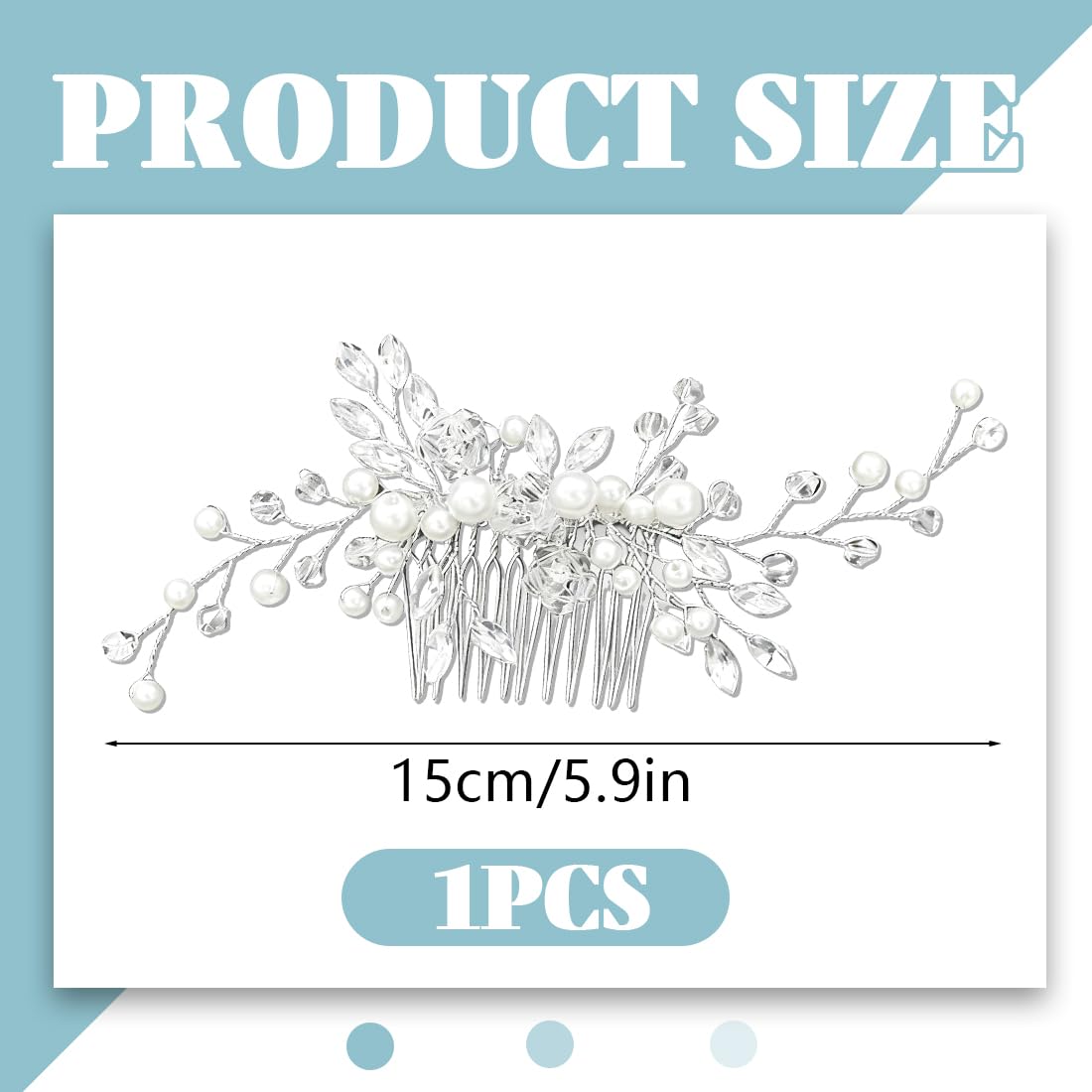 Fermaglio Capelli Sposa Argentato Con Cristalli, 2 Pettini Eleganti Per Matrimonio E Occasioni Speciali, Set Completo Per Donne E Ragazze