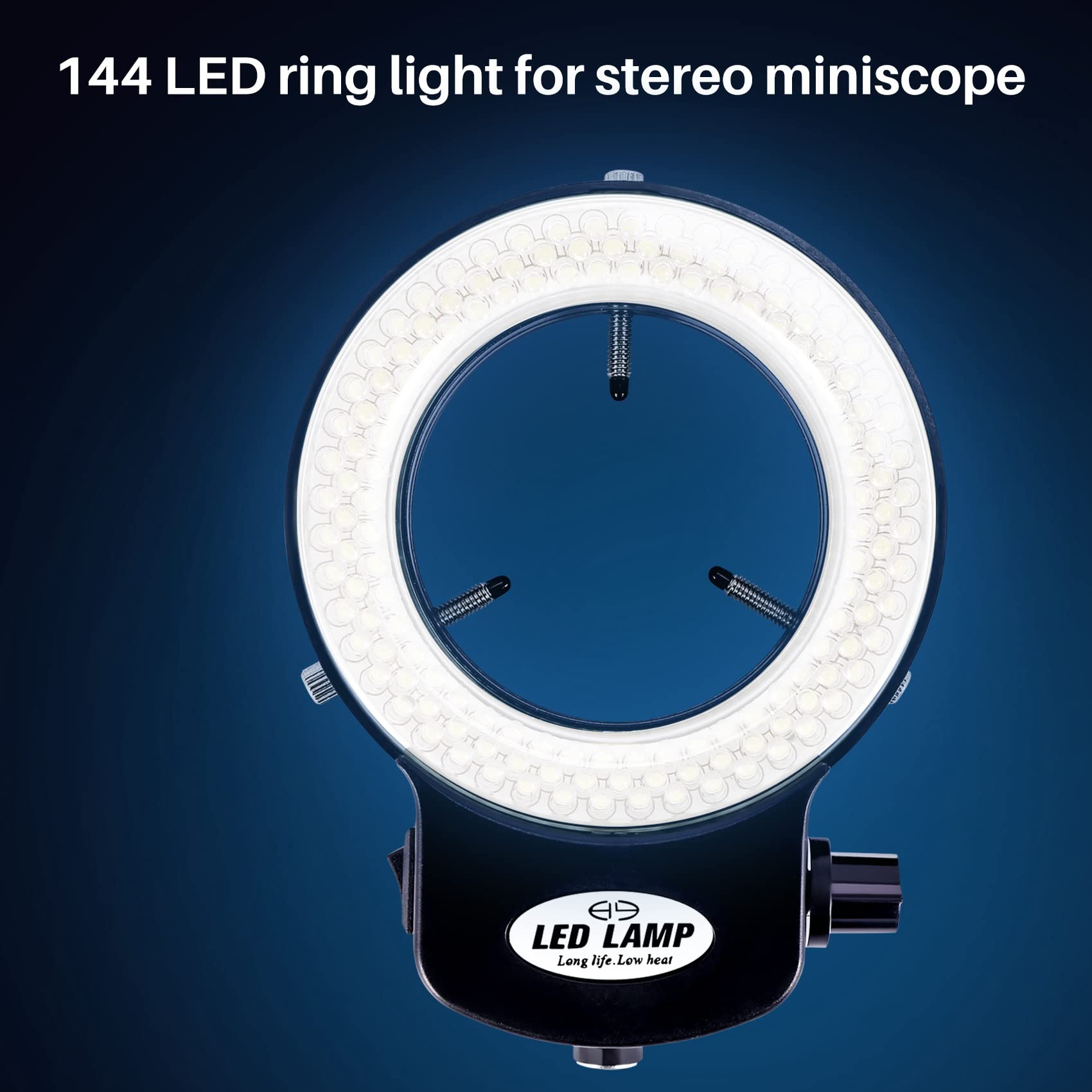 144 LED Mikroskop Ringlicht Ringleuchte 0-100% Einstellbar Lampe für Microscope Ringbeleuchtung