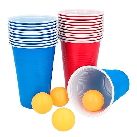Boland - 30852 - Bierpong set, 22 cups and 4 balls, party game, birthday, party game