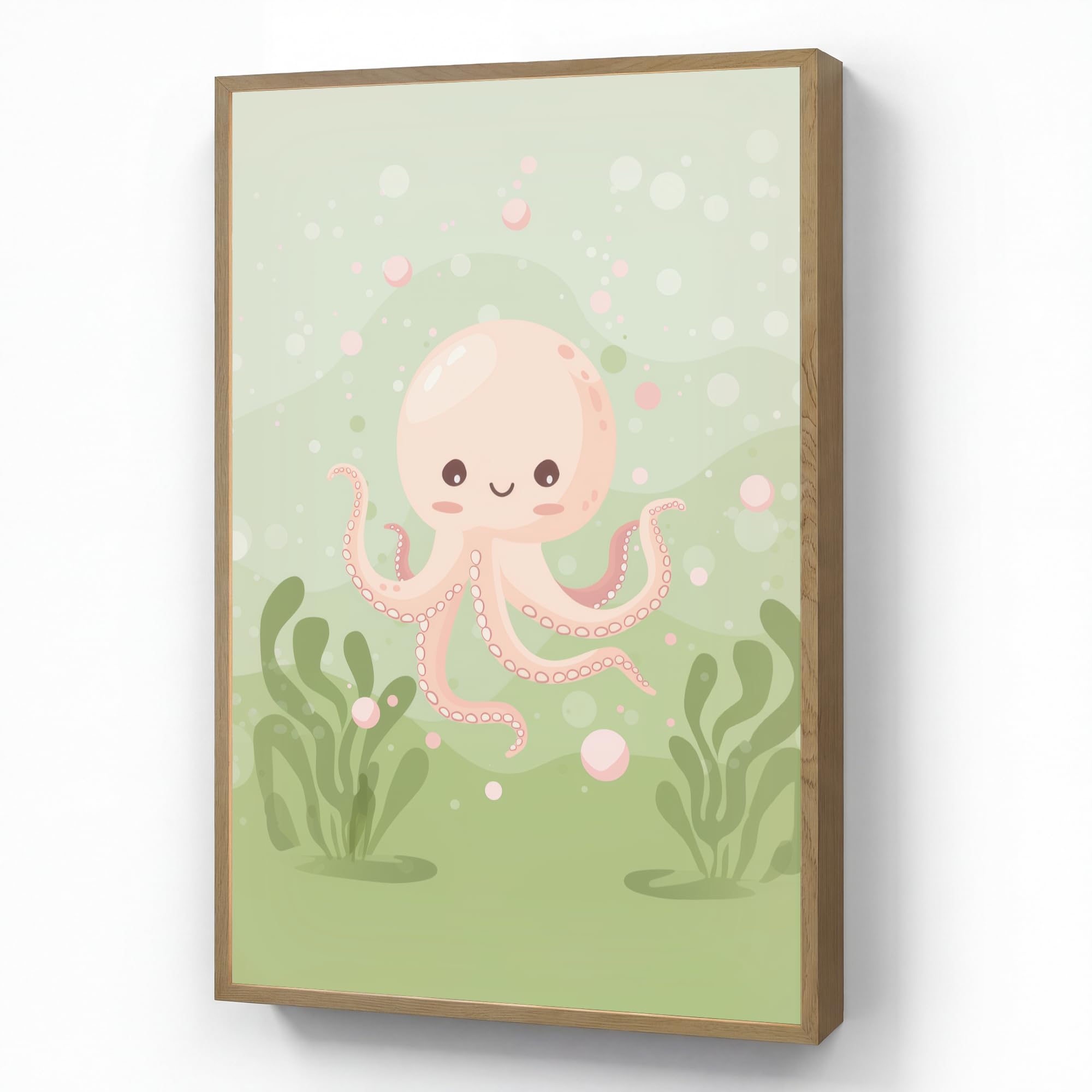Kinder Nachtlicht 60x90 cm Tischlampe Kinderzimmer Kids Night Light Nachtlampe Baby Schlaflicht Licht Oktopus - Meerestiere - Grün - Unterwasser