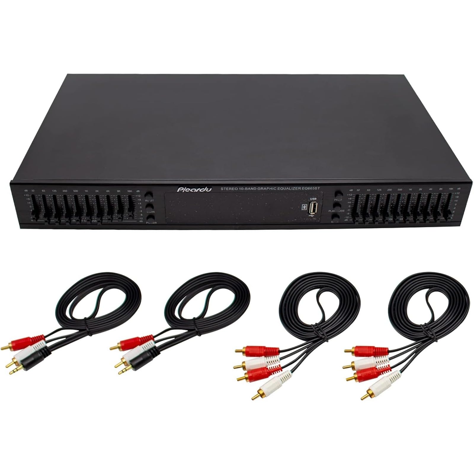 Korektor efektów stereo, bezstratny cyfrowy kontroler efektów audio, korektor korektora Hi-Fi, korektor graficzny wysokiego/średniego/basu (złoty, EQ-665)