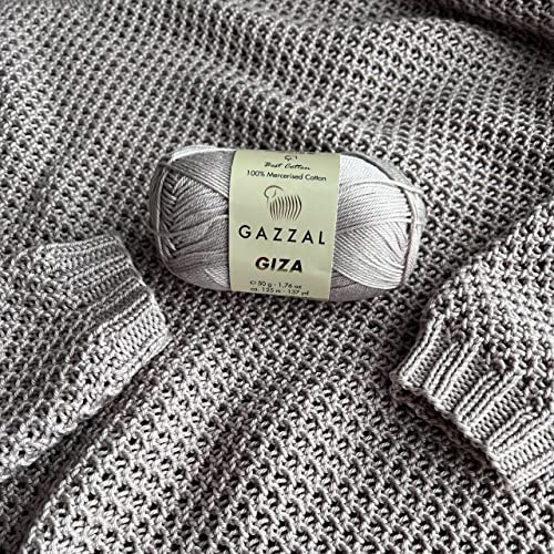 Image of Estako Royal Cotton, 100% Mercerized Giza Cotton Yarn, Soft, Super Fino 1 for Crochet and Knitting 1.76 Oz (50g) / 137 Yrds (125m) (5057 - Black)