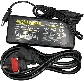 Multibao 12V 8A Power Supply, AC Adapter 100-240V 50-60hz 12V 96W Power Adapter Transformer Charger 5.5x2.5mm (2.1mm) DC Jack for CCTV Camera LED Light Strip