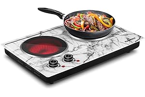 CUSIMAX Double Burner Electric Hot Plate For Cooking In Compact Kitchens