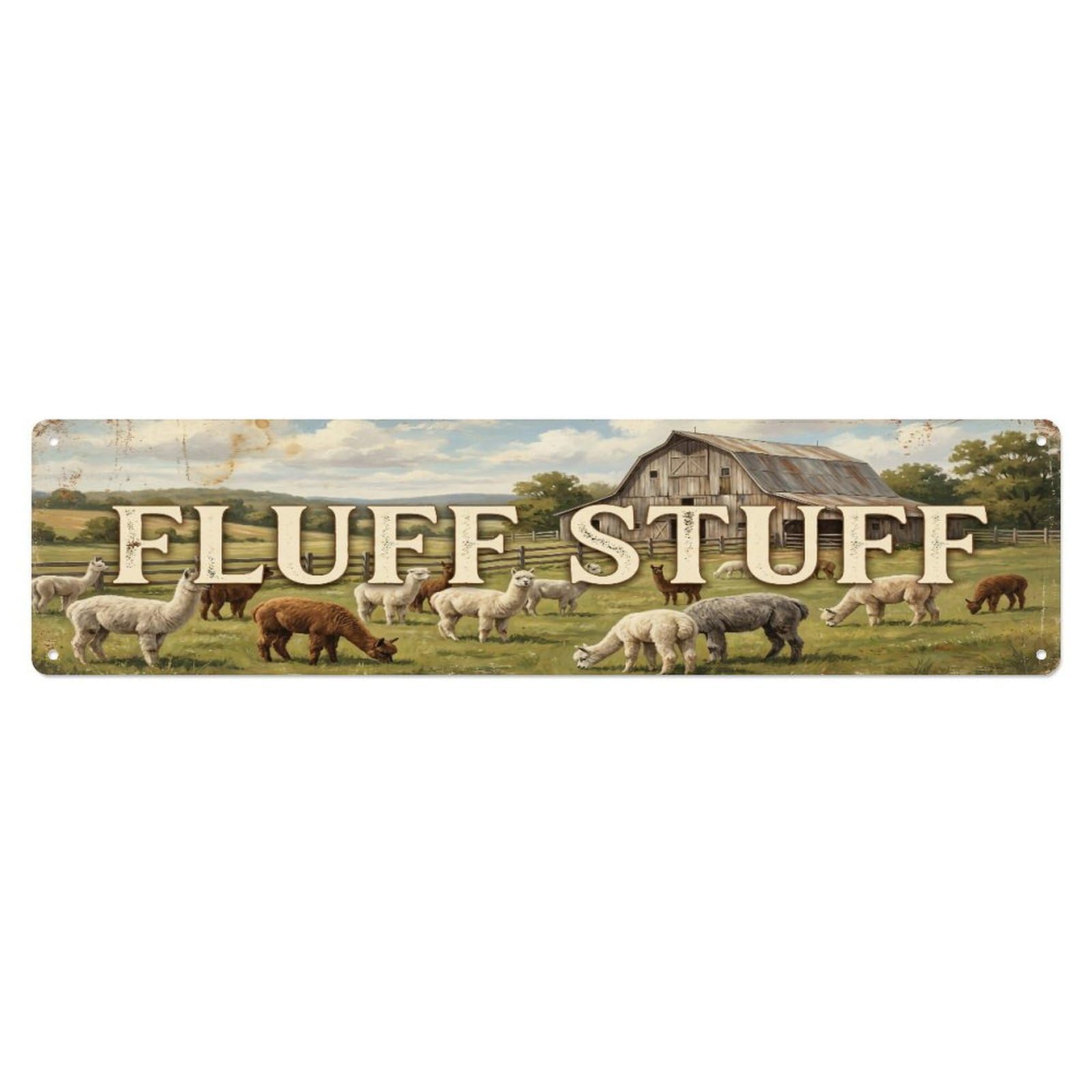 Xanthor Style Metal Tin Sign Vintage Yard On Alpaca Farmhouse Funny Alpaca Backyard Farm