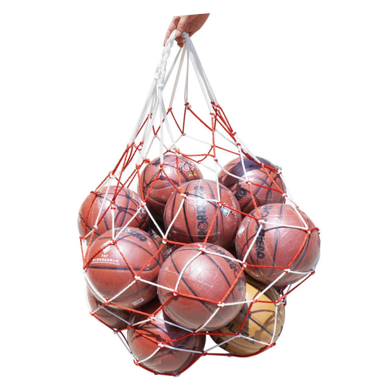 Anneome Basketball Net Pocket Sports Ball Storage Container Large Capacity Ball Net Bag for Football Volleyball Outdoor