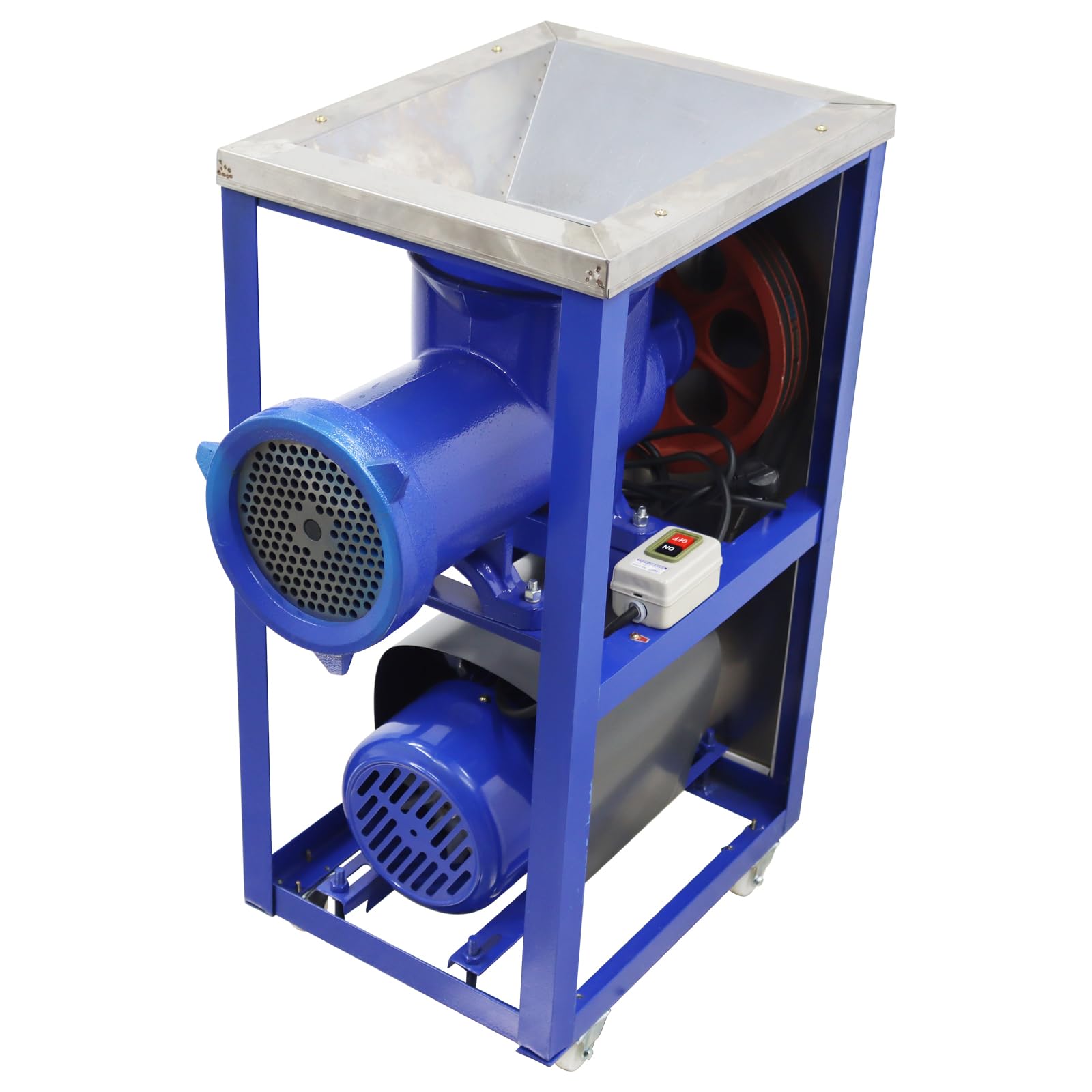 Trituradora de huesos de 220 V y picadora de carne tipo 62 Máquina trituradora de carne y hueso Picadora de carne eléctrica para pescado, pollo y verduras, 4KW 7