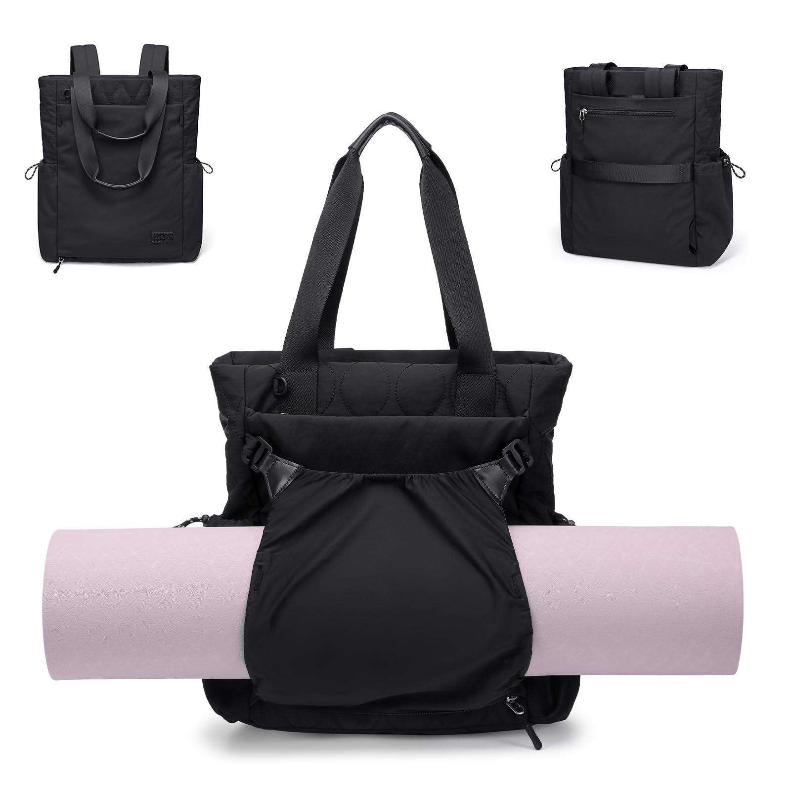 GOLF SUPAGS Sac à Dos Convertible pour Ordinateur Portable Femme, Rangement pour Tapis de Yoga, Sac de Yoga pour Femme, Sac de Fitness Sport, pour les Voyages, Fitness, Yoga et Travail