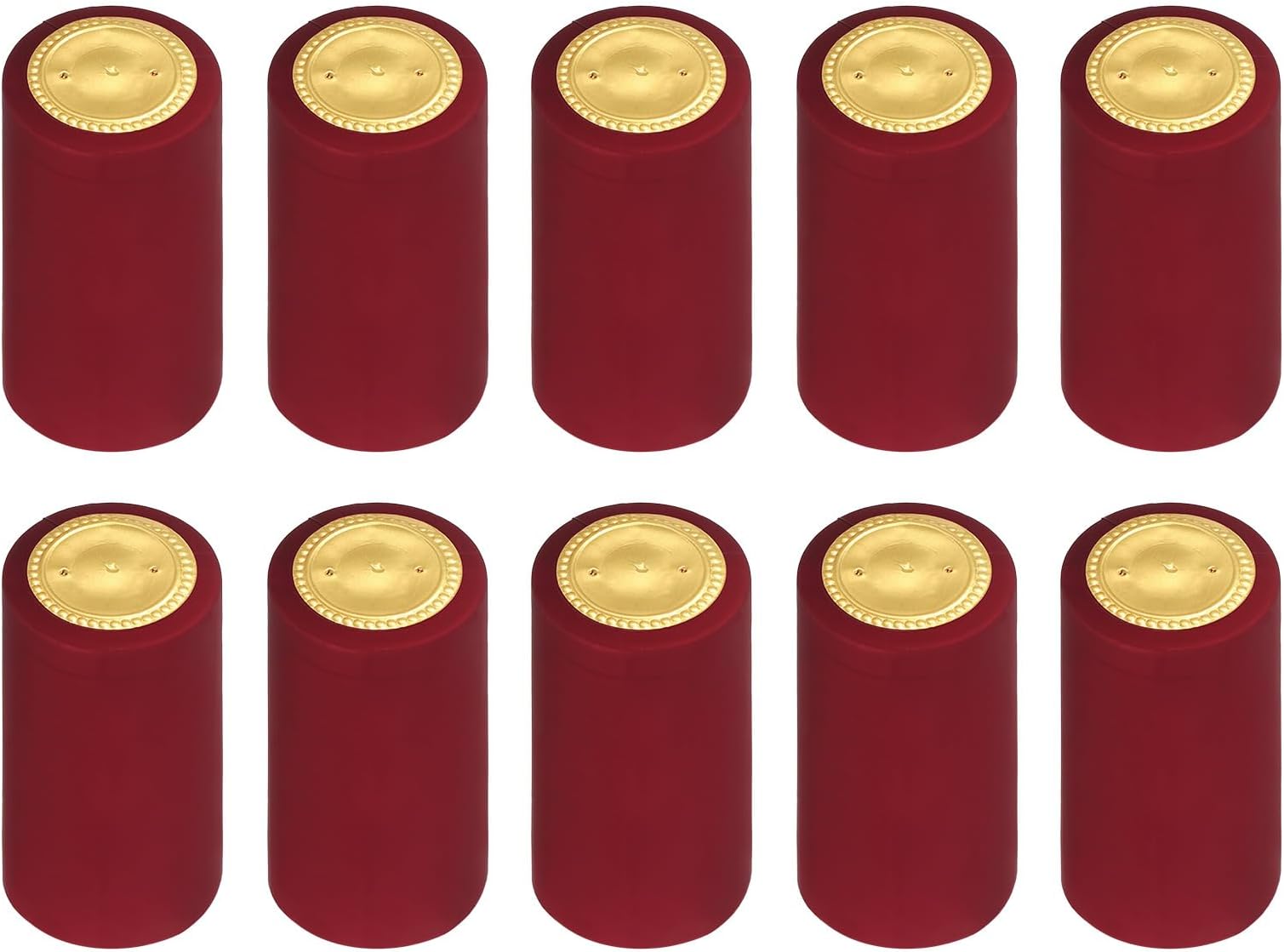 uxcell 100Pcs PVC Heat Shrink Capsules Wine Bottle Capsules Shrink Cap Wrap Shrink Top Cover for Wine Cellars and Home Kitchen, Dark Red 30x60mm, 1.18 x 2.36 Inch