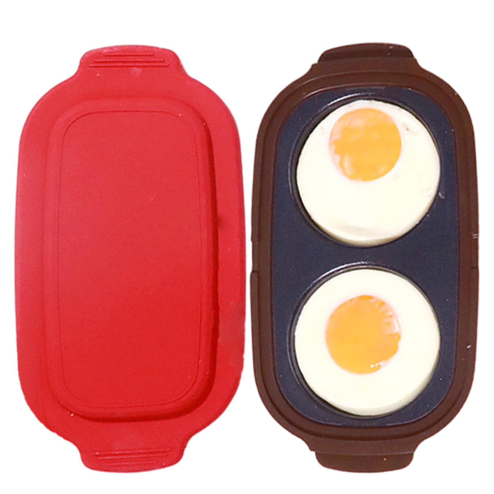 Dagllgew Red Microwave Egg Poacher, Nonstick 2 Cavity Microwave Egg Cooker With Lid, Quick Heat And Reusable For Home Kitchen Tools Poached Maker Cooker
