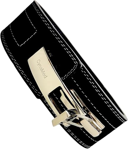 Miniatura 7 de Cinturón de levantamiento de pesas negro con hebilla ajustable, 4 pulgadas de ancho y 0.394 in de grosor  para levantamiento de pesas y gimnasio (1