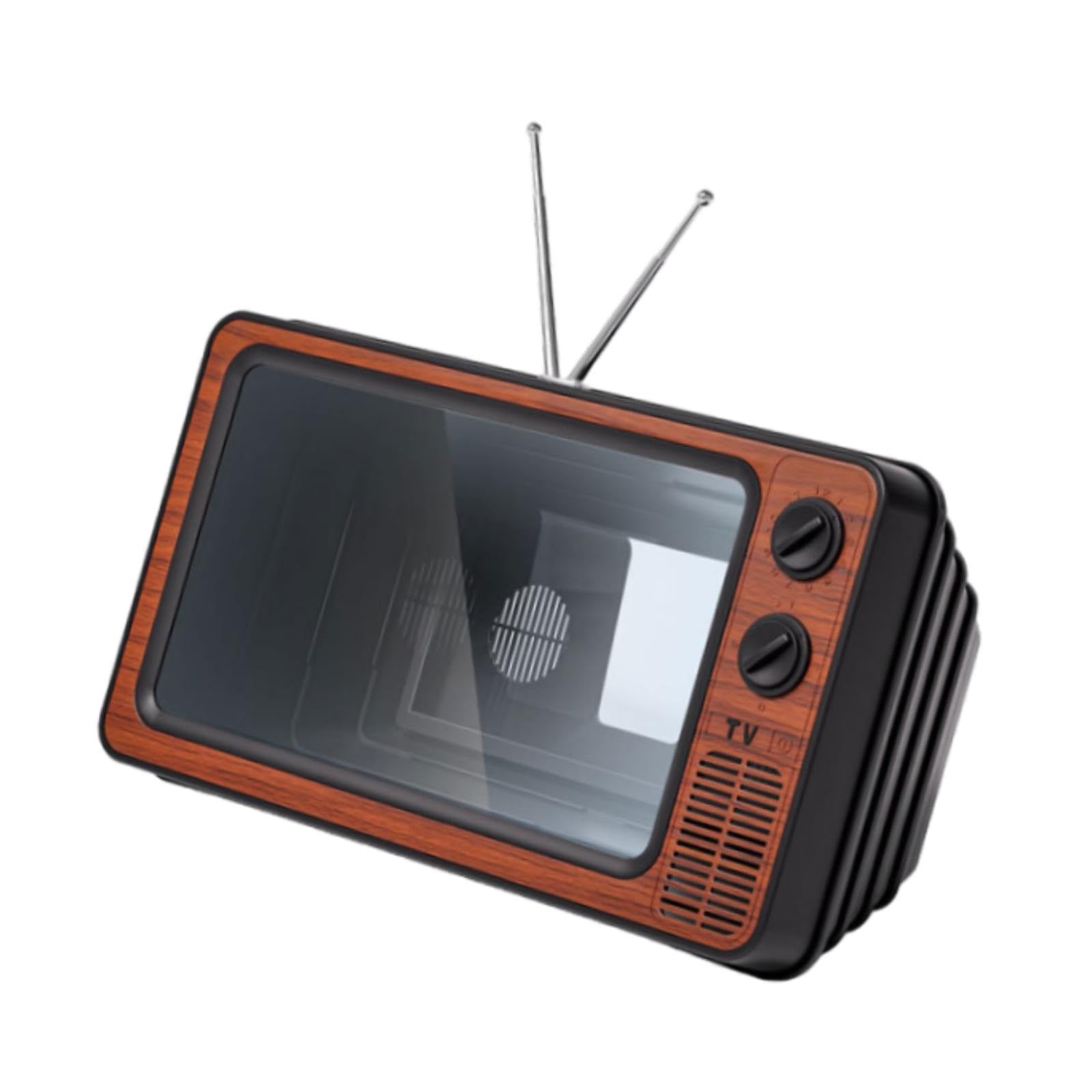 11" Retro Designed Tv Amplifier Gifts for Dad Amplifier Mini for Games Any Smartphone Brown-image-15