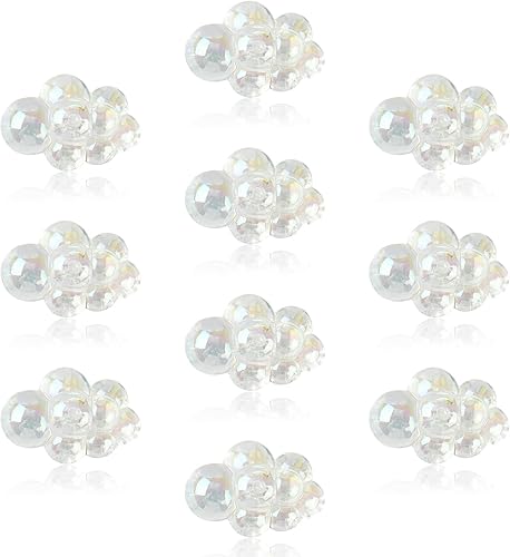 LiQunSweet 60 cuentas acrílicas iridiscentes de 6 colores con revestimiento UV, cuentas de dos tonos en cuentas de animales y gatos para hacer