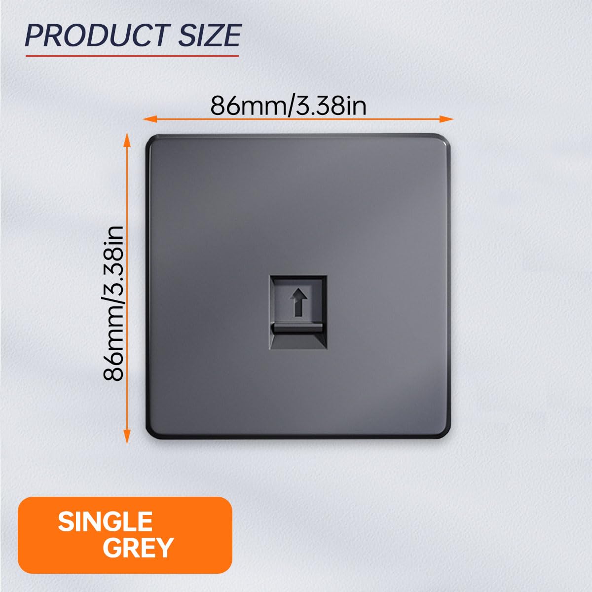 Acmerota RJ45 Ethernet Faceplate CAT6 Grey Single 1-Port Flat Face Socket Wall Plate Cat6 Ethernet Wall Socket for Ethernet Cable Networking Socket Box with Tool-Free Network Connector Module - Image 2