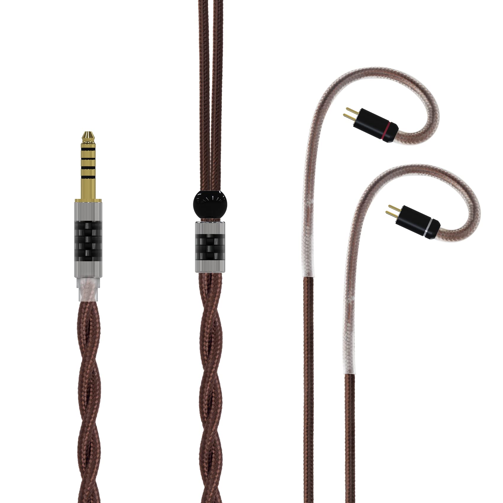 Keephifi Earphone Upgraded Cable CCZ【XI】6N Single Cystal Copper Replacement Headsets Wire CCZ Plume Standard Cable for BLON KZ TRN TIN Audio Cable (2PIN 4.4MM, Brown)-image-37