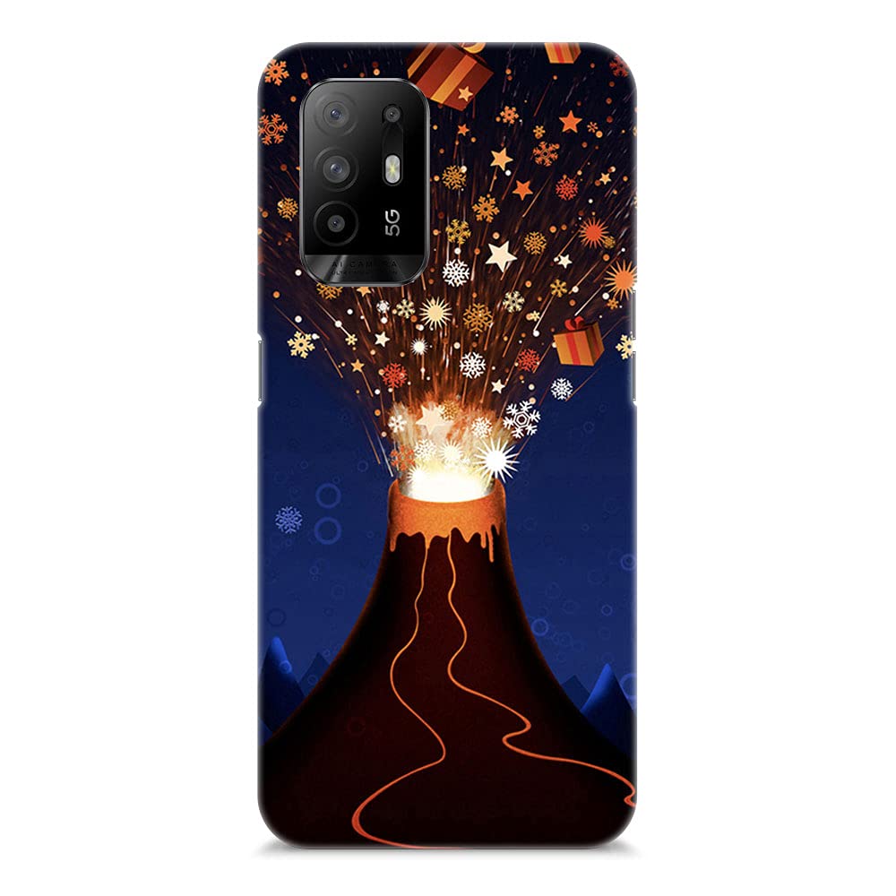 chiraiyaa Volcano Gift Night Stars Designer Printed Premium Back Cover Case for Oppo F19 Pro+